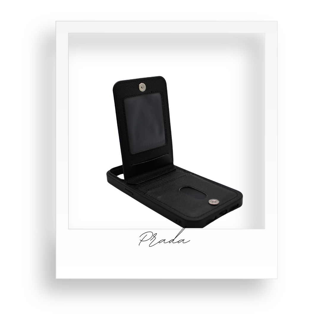 iPhone 15 Pro Max Black Wallet Phone Case