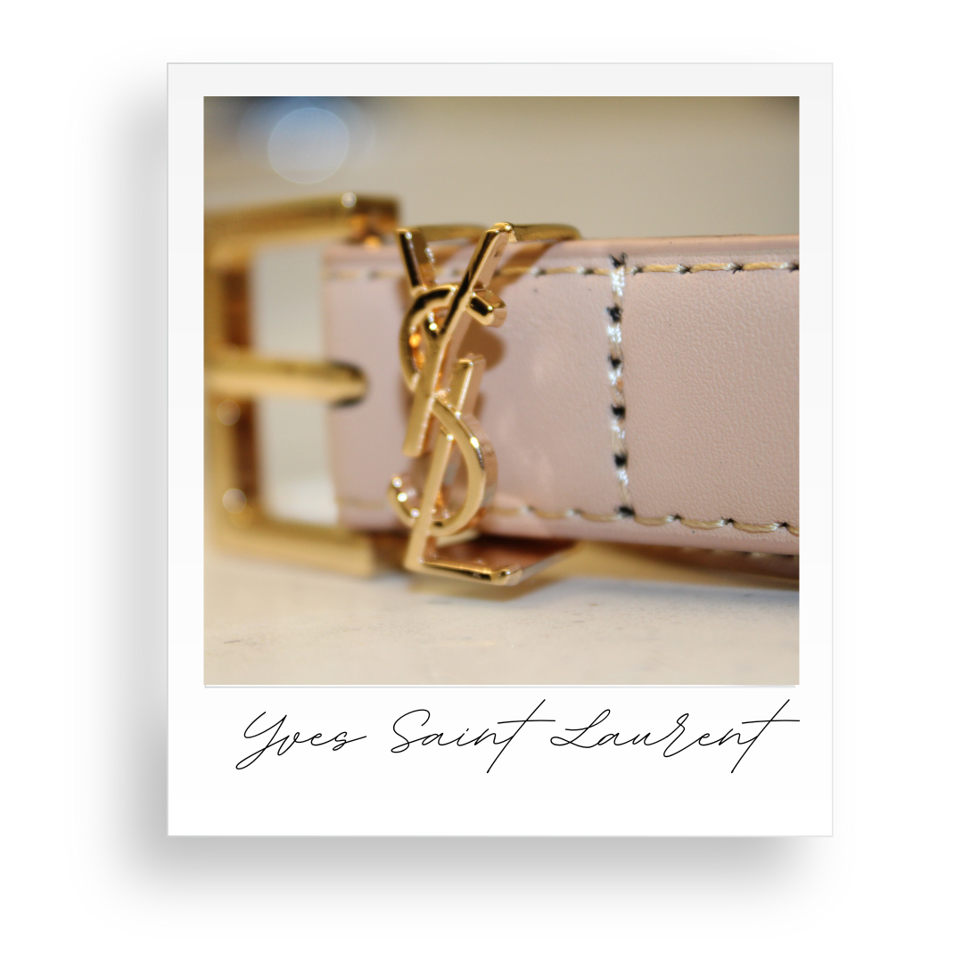Beige Belt with Gold Hardware