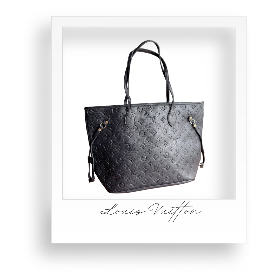 Black Embossed Purse with Wallet