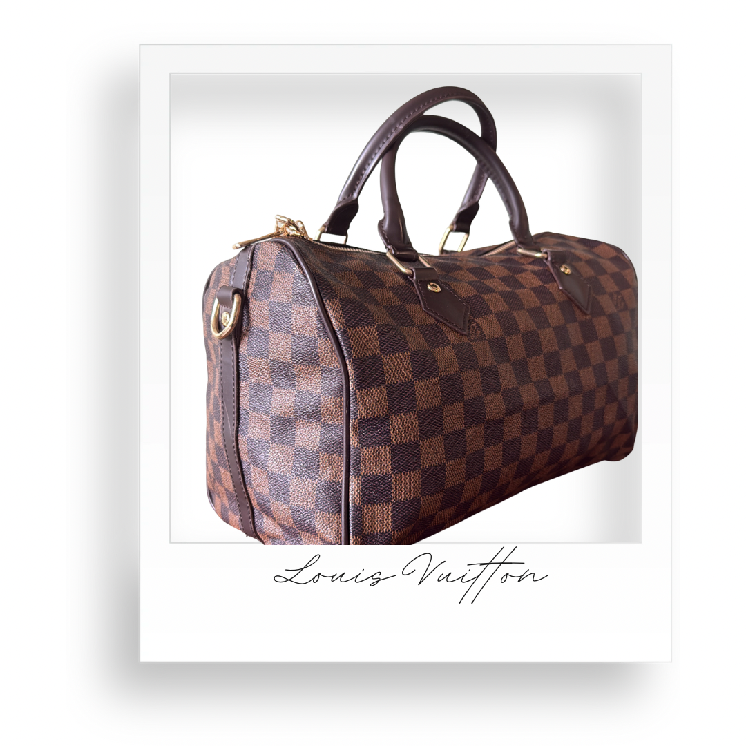 Brown Checkered Handbag