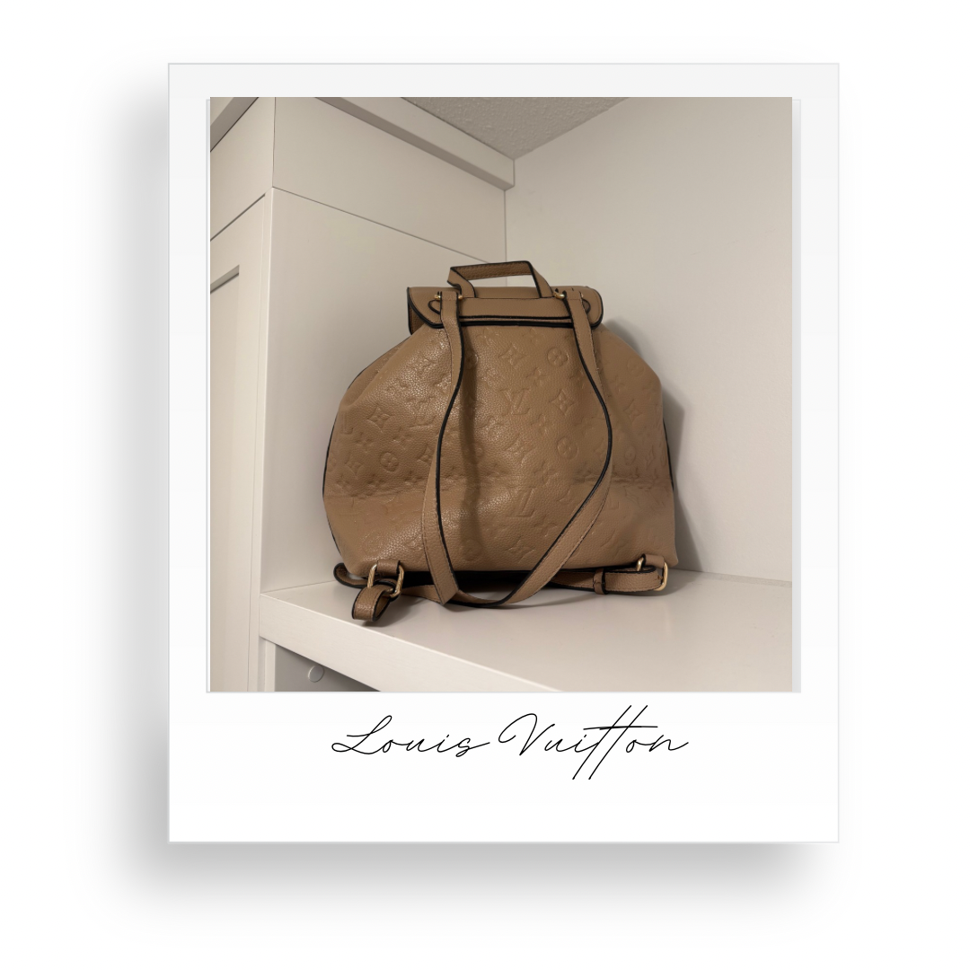 Beige Embossed Backpack Style Purse