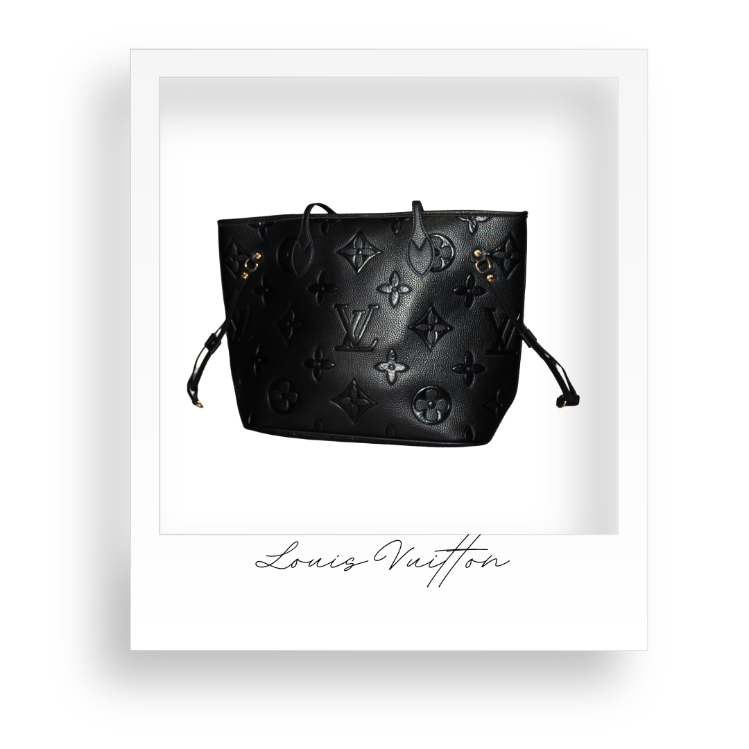 Black Embossed Purse with Wallet