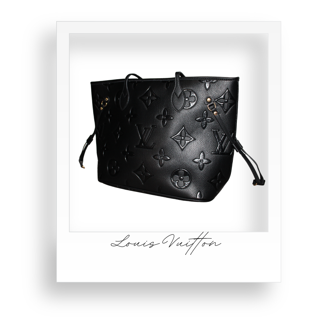 Black Embossed Purse with Wallet