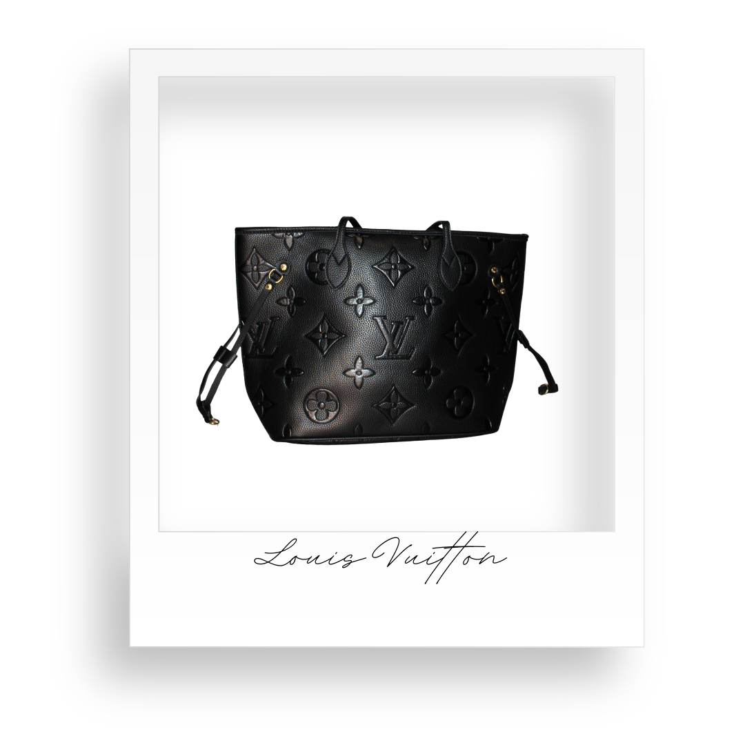 Black Embossed Purse with Wallet