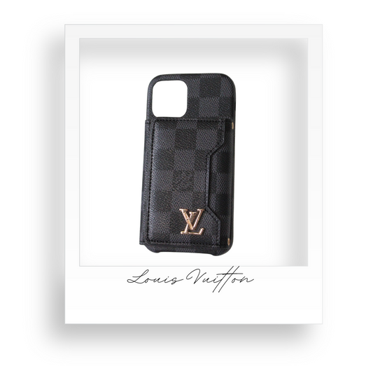 iPhone 12 Black and Grey Wallet Phone Case