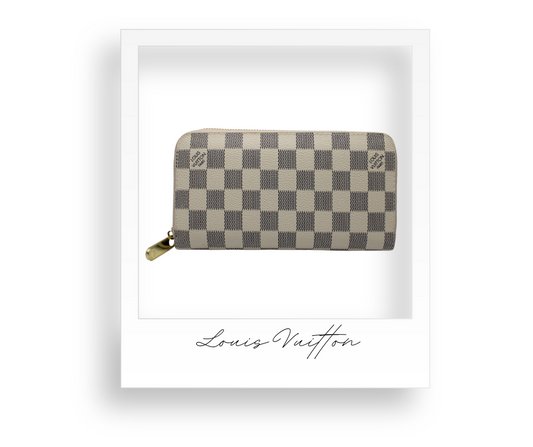 White Checkered Wallet