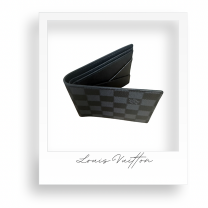 Men's Black Checkered Wallet