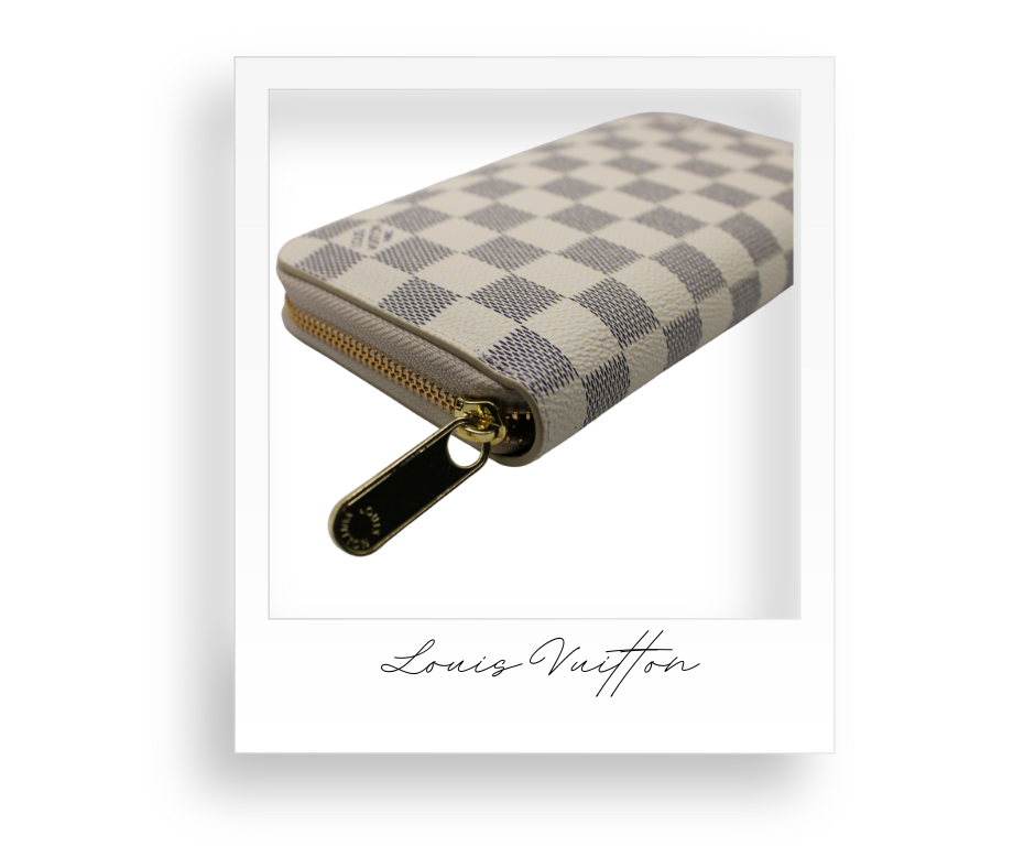 White Checkered Wallet