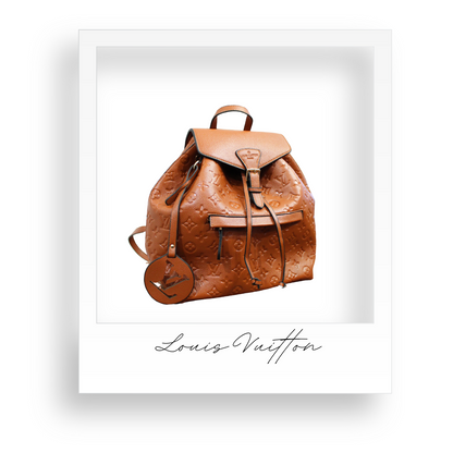 Camel Embossed Backpack Style Purse