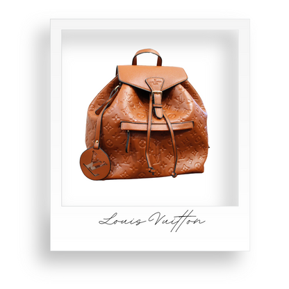 Camel Embossed Backpack Style Purse