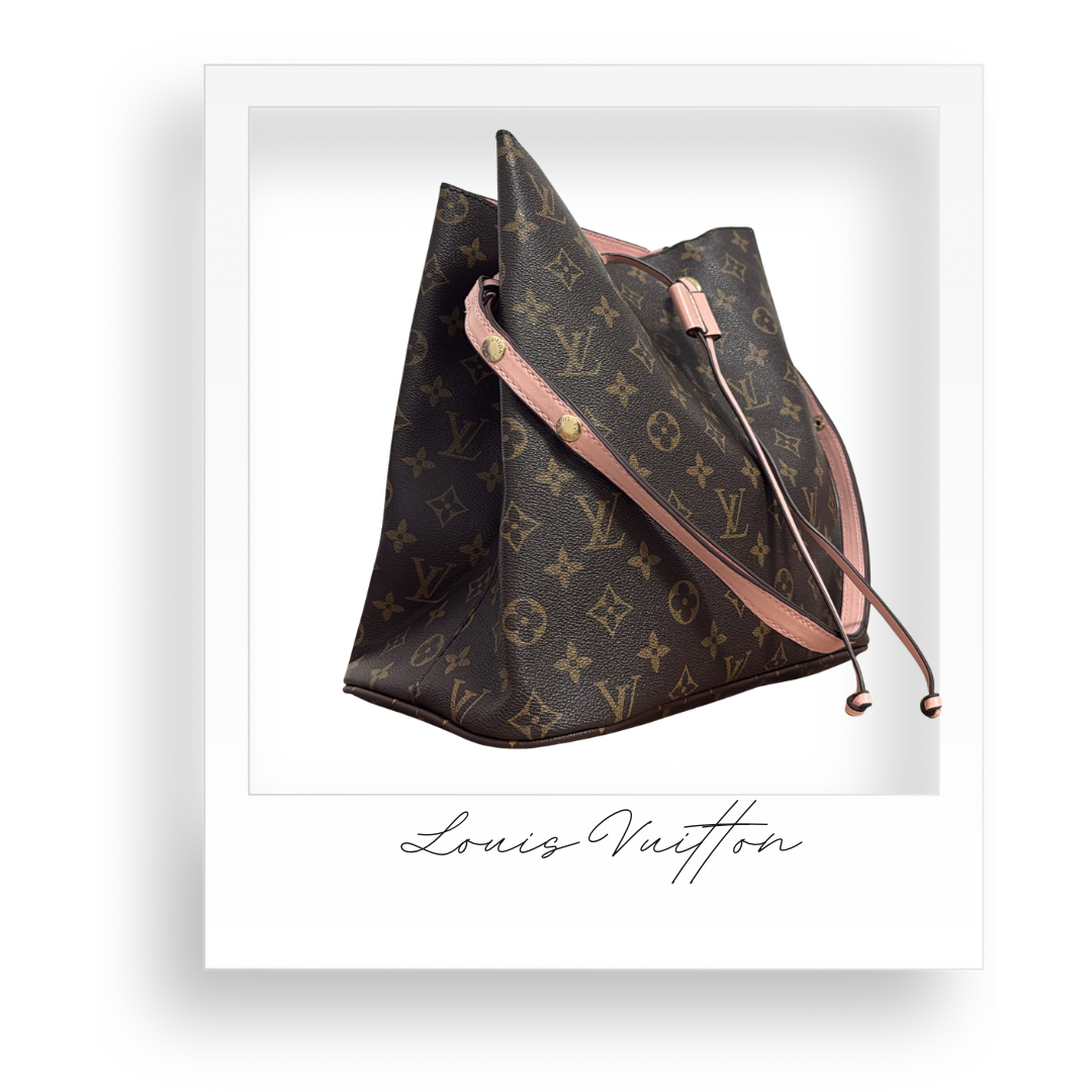 Brown Floral Purse with Pink Accents