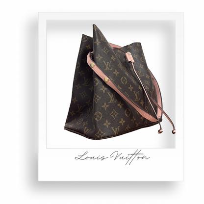 Brown Floral Purse with Pink Accents