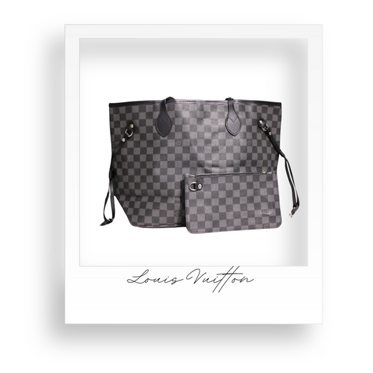 Black and Grey Checkered Purse with Wallet