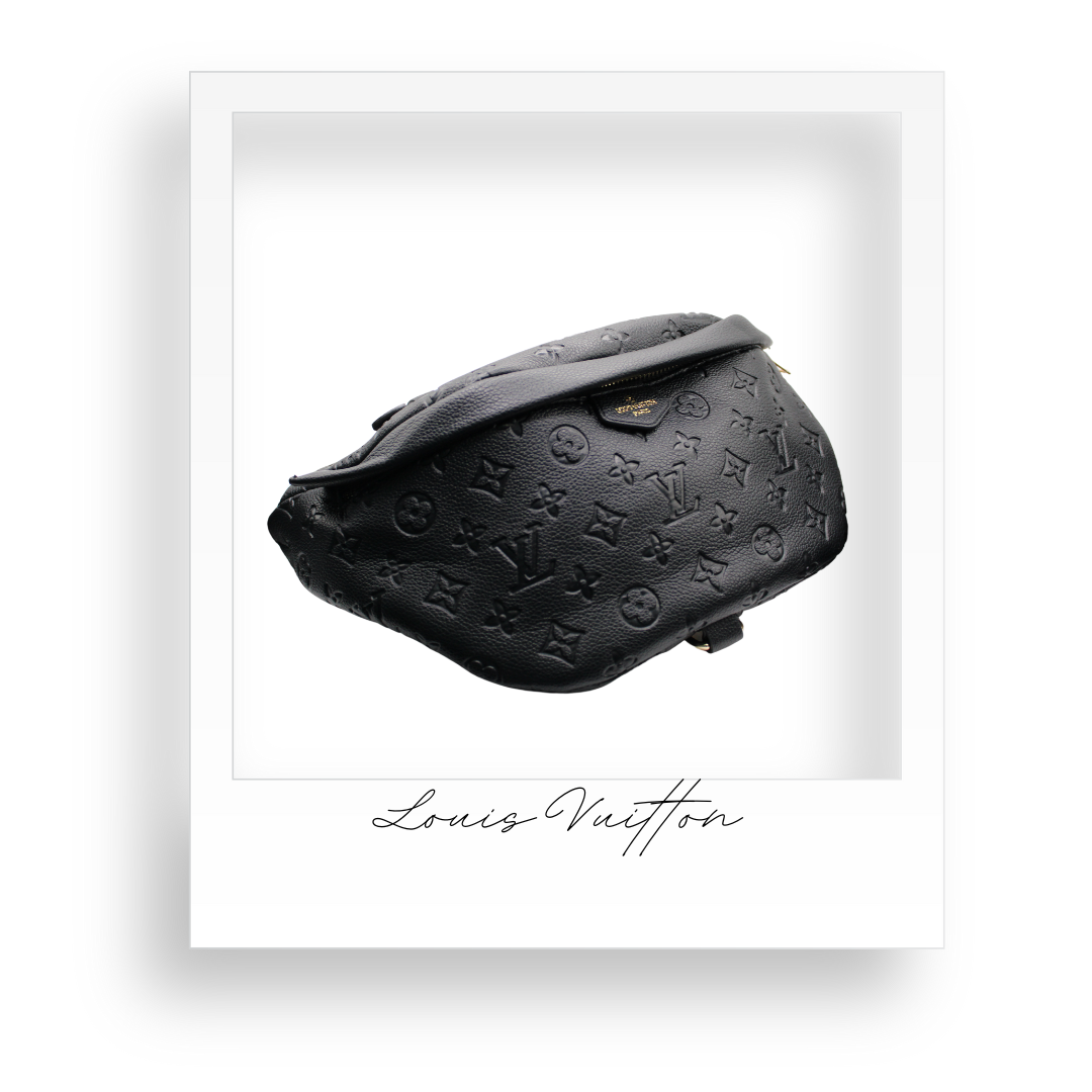 Black Embossed Belt Bag