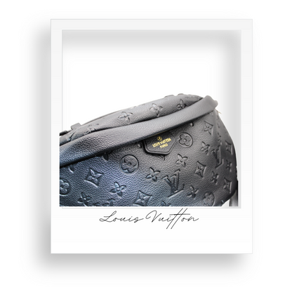 Black Embossed Belt Bag