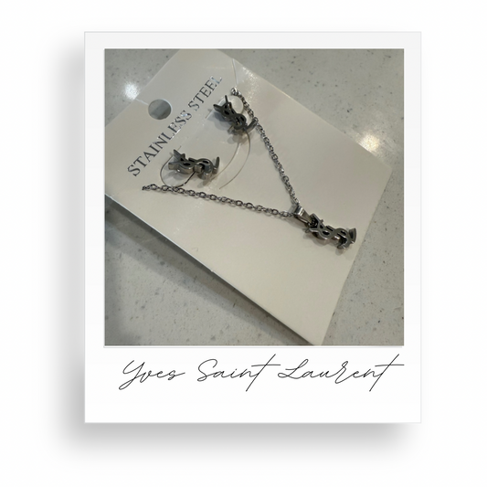 Silver Necklace and Earrings