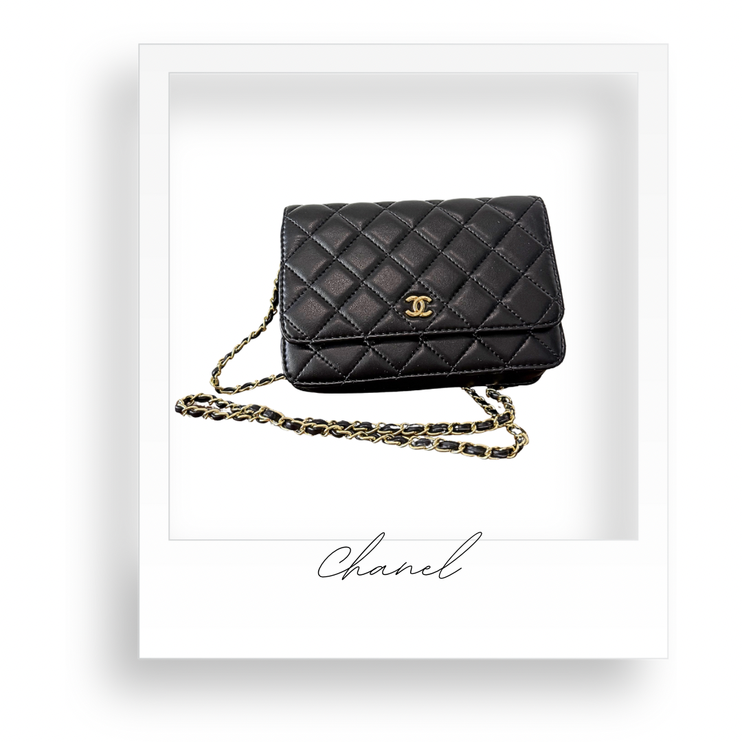 Black and Gold Clutch with Optional Strap