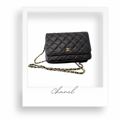 Black and Gold Clutch with Optional Strap