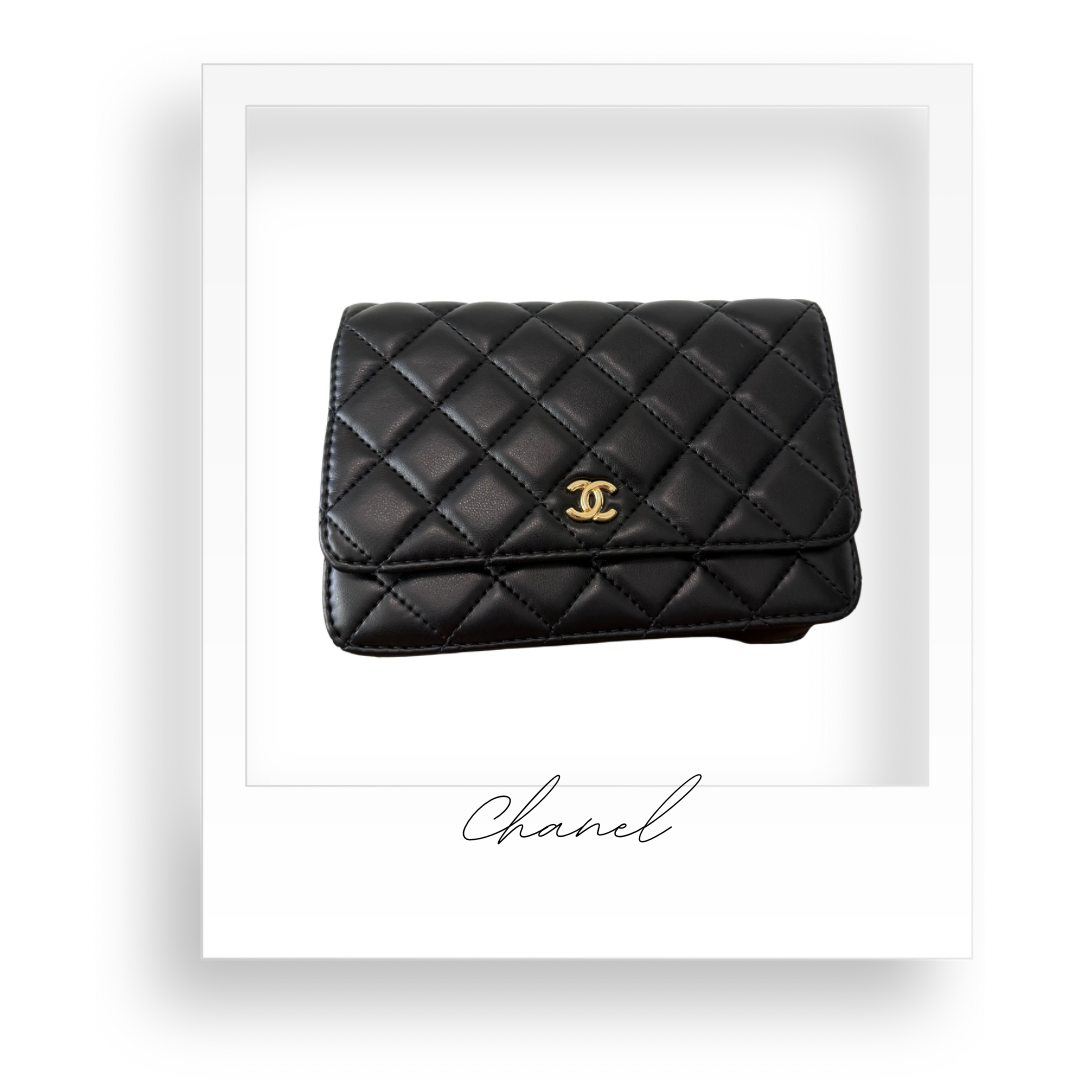 Black and Gold Clutch with Optional Strap