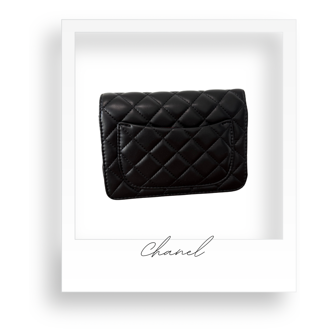 Black and Gold Clutch with Optional Strap