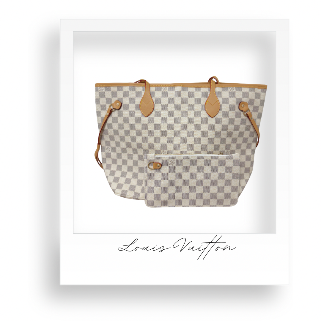 White Checkered Purse with Wallet
